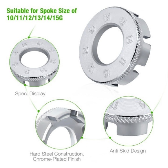 Bike Spoke Nipple Tension Tool Wrench 8 sizes Spanner - Picture 5 of 7